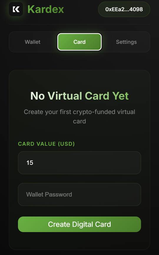Kardex Create Digital Card Interface