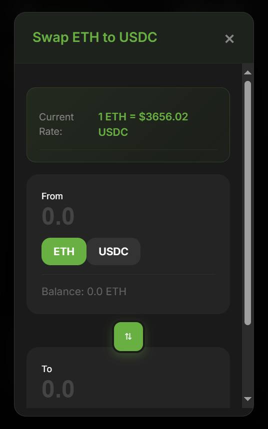 Kardex Swap Interface - ETH to USDC
