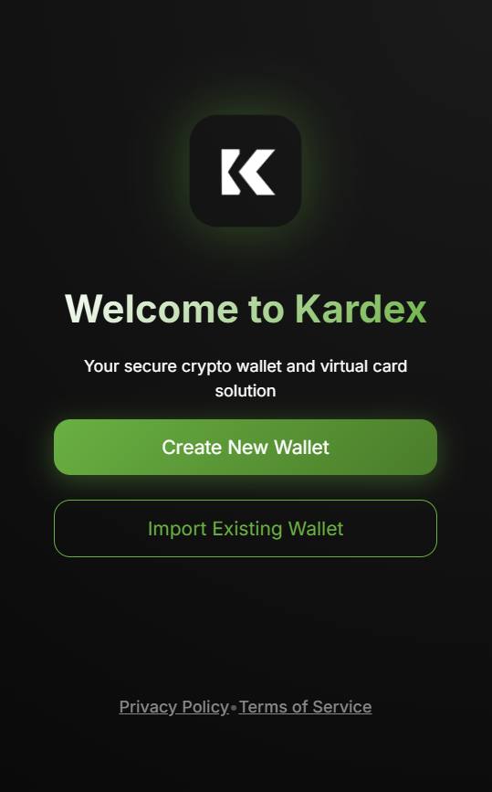 Kardex Welcome Screen
